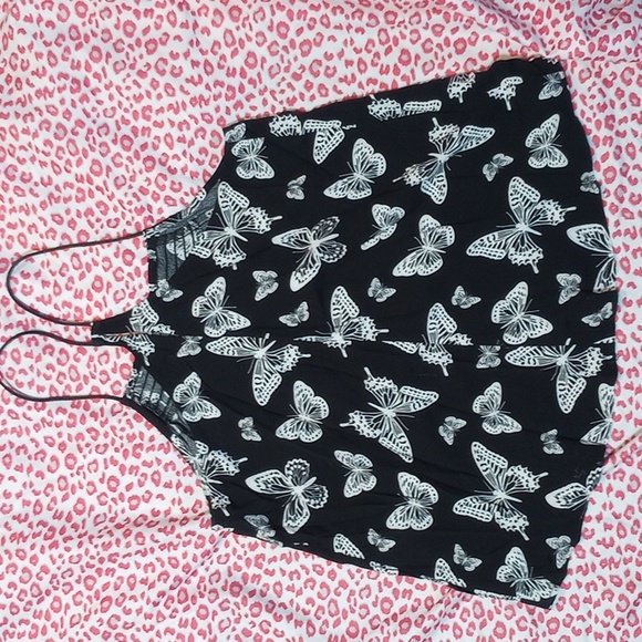 No Boundaries Black and White Butterfly Camisole - Picture 2 of 3